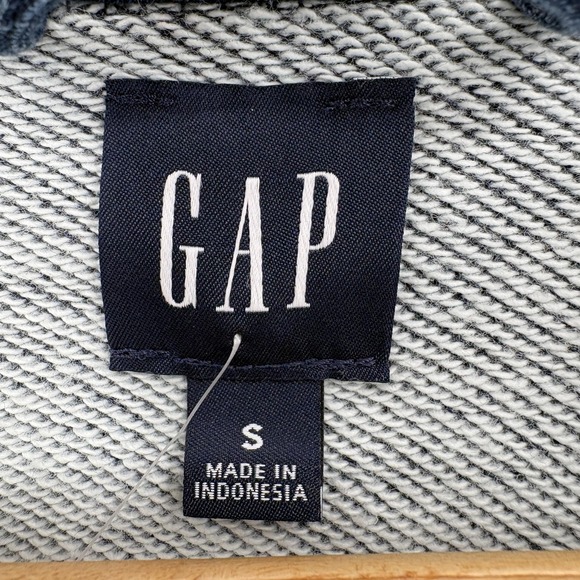 Gap Jacket Womens Small Blue Indigo Cropped Denim Knit Collared Button Front NWT - Picture 4 of 13